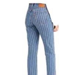 Levi's pinstripe jeans 724 high-waisted straight-leg 25